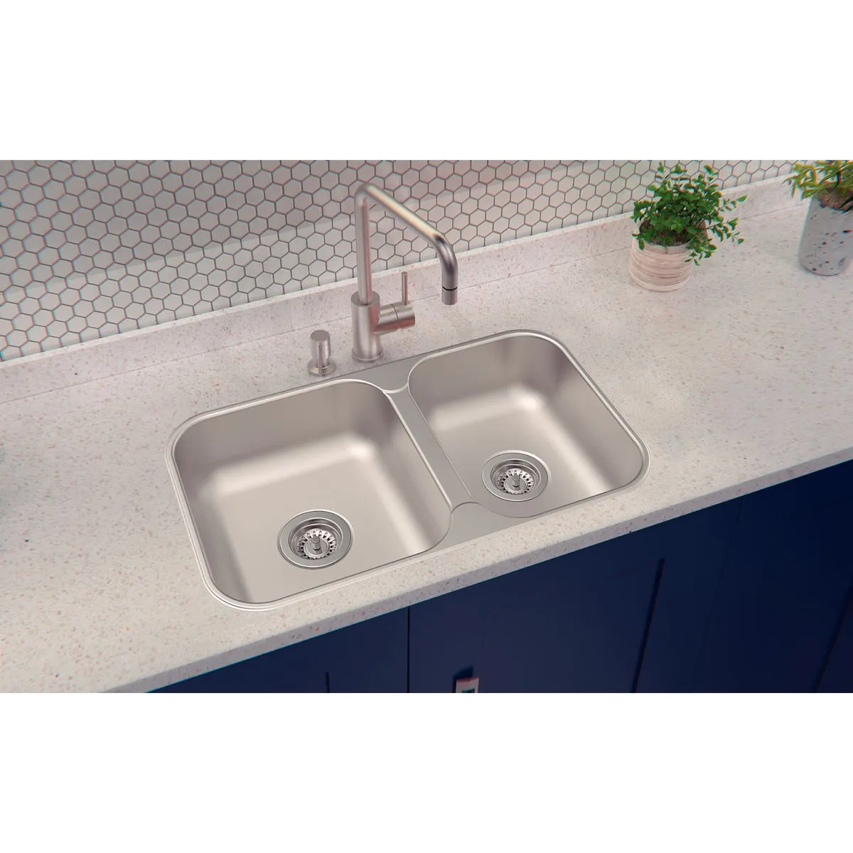 LAVADERO DOBLE POZA RECT.VER.PERF.INOX 69X40X14 - TRAMONTINA - Imagen 2