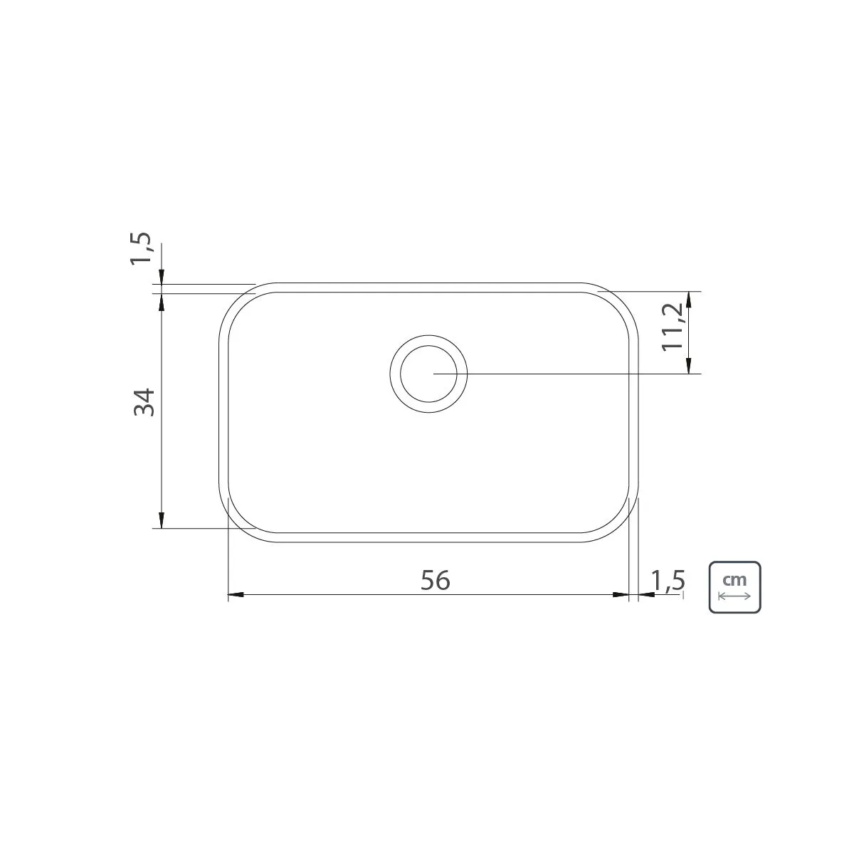 LAVADERO RECT ACERO INOX 56X34X17 - TRAMONTINA - Imagen 2