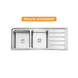 LAVADERO STAINLESS DOBLE POZA FT - 120X50C - FRATELLI -  (NUEVO)