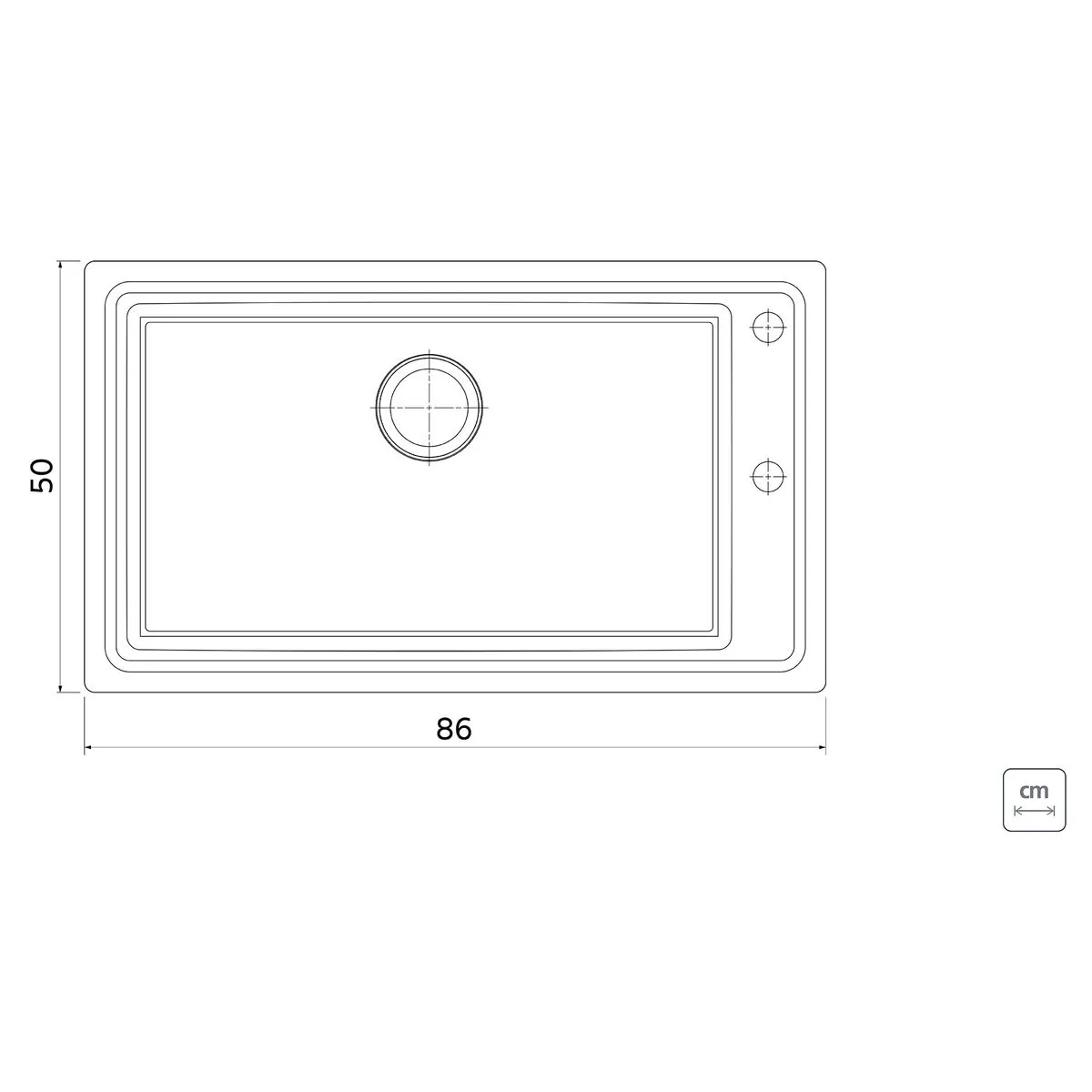 Lavadero de Empotrar Tramontina Square 86 50x86 cm - Imagen 3