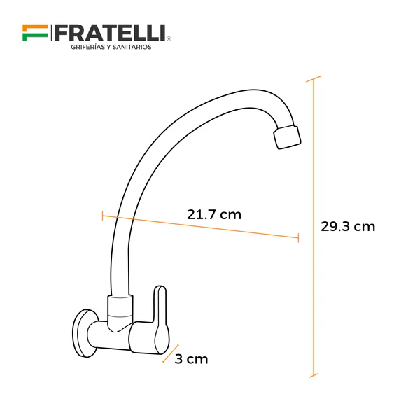 Llave P/Cocina Pared-3062 Aleta 1 Nuevo Estilo -Fratelli - Imagen 3