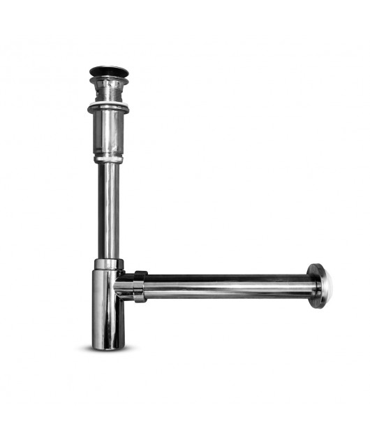 Trampa minimalista cromada con desagüe push